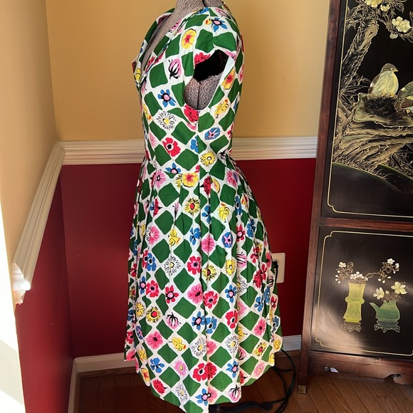 Small Emily and Fin Annie Dress in The Square Garden Print - Picture 4 of 7